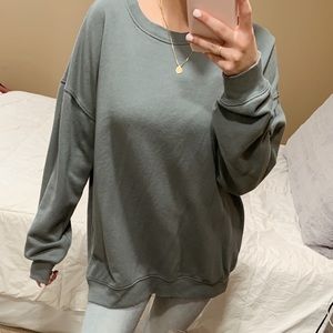 Aerie Washed-Out Green Crew Neck